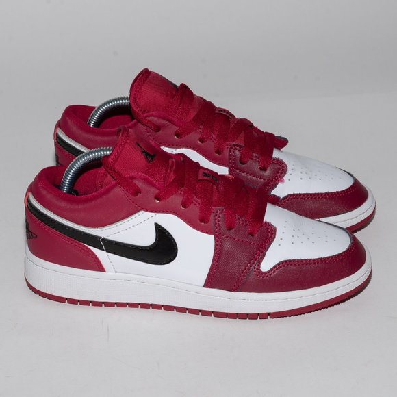 Nike Air Jordan 1 Low Youth Size 4.5Y Women's 6 Noble Red Black White 553560-604